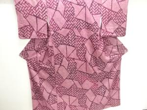 本総絞り　幾何学模様小紋着物